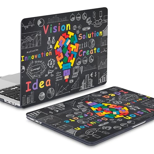 Mektron for MacBook Pro 16 inch Case A2141 with Touch Bar and Touch ID (2020 2019 Release), Geometric Blackboard Hard Shell Case Cover with Keyboard Skin & Screen Protector & Dust Plug - color: Geometric Blackboard