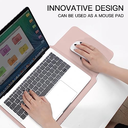Laptop Sleeve Bag Compatible with MacBook 12 A1534/Air 11 13 M1 A2337/Pro 13 A2338, 11.6-12.3 Acer Chromebook/HP Stream/ASUS/Surface Pro 8/7/6/X/5/4/3, PU Bag with Small Case, Pink - color: Pink, size: 12-13.3 inch
