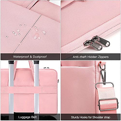 17-17.3 Inch Laptop Shoulder Sleeve Bag Women Ladies Briefcase Handbag for HP Envy 17/Pavilion 17/OMEN 17.3, Dell G3 G7 17.3/ Inspiron 17, Acer Aspire 17, ASUS ROG MSI GS75 GF75 Lenovo 17.3 Case, Pink - color: Pink, size: 17.3 Inch