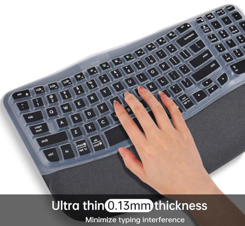 Keyboard Cover for Logitech Wave Keys MK670 Combo Keyboard Skin, Logitech Wave Keys Wireless Ergonomic Keyboard Cover Protector Skin Accessories, Black - color: Black
