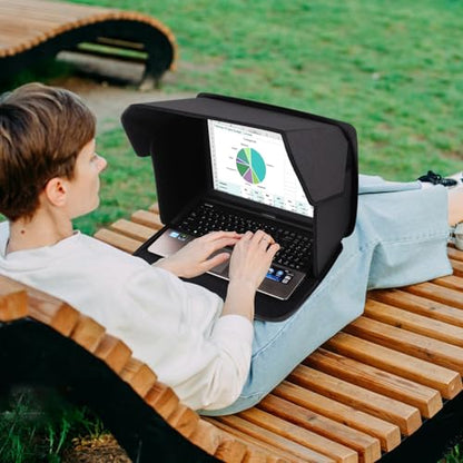 Laptop Sun Shade,Laptop Sun Shade for Working Outside,Foldable and Portable Screen Sun Glare Shield Sleeve,Outdoor Computer Cover,Privacy Protective Hood Sunshade Bag15-16inches (Patent Pending) - size: 15-16inches