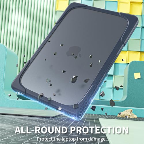 Batianda Heavy Duty Case for MacBook Neo 13 Inch 2026, Indigo | Fits Model A3404 A18 Pro Chip, Ergonomic Foldable Stand Holds 22lbs, TPU Bumper, Matte Translucent Shockproof Hard Shell - color: Indigo