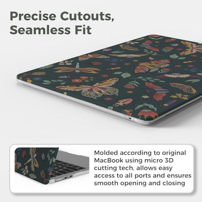 iCasso for M5 MacBook Air 13 inch Case 2026 2025-2022 M4 M3 M2 Model A3449 A3240 A3113 A2681, Sturdy Protective Hard Shell Case for Mac Air 13.6", Keyboard Cover + Screen Protector,Green Butterfly - color: Butterfly Green