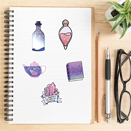 300 Witchy Stickers - Boho Witch Aesthetic, Potion Bottle, Apothecary, Magic Stickers for Water Bottle, Laptop, Scrapbooking - Perfect Gifts for Girls, Kids, Teens