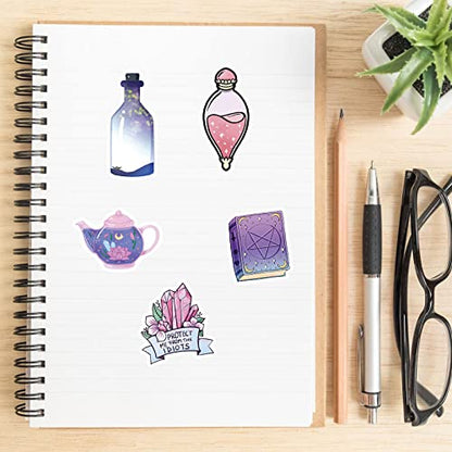300 Witchy Stickers - Boho Witch Aesthetic, Potion Bottle, Apothecary, Magic Stickers for Water Bottle, Laptop, Scrapbooking - Perfect Gifts for Girls, Kids, Teens