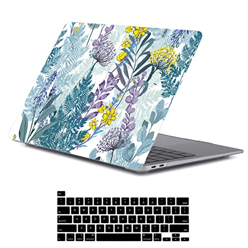 LanBaiLan Compatible for MacBook Pro 13 inch with Touch Bar 2022 2021 2020 2019 2018 2017 2016 Release M1 M2 A2338 A2289 A2251 A2159 A1989 A1706 A1708 Laptop Protective Case & Keyboard Cover, Flower - color: Artsy Flower