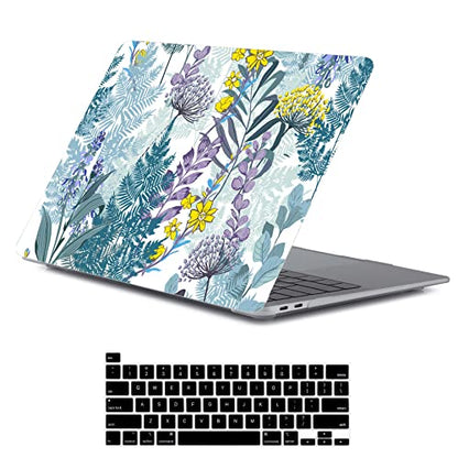 LanBaiLan Compatible for MacBook Pro 13 inch with Touch Bar 2022 2021 2020 2019 2018 2017 2016 Release M1 M2 A2338 A2289 A2251 A2159 A1989 A1706 A1708 Laptop Protective Case & Keyboard Cover, Flower - color: Artsy Flower