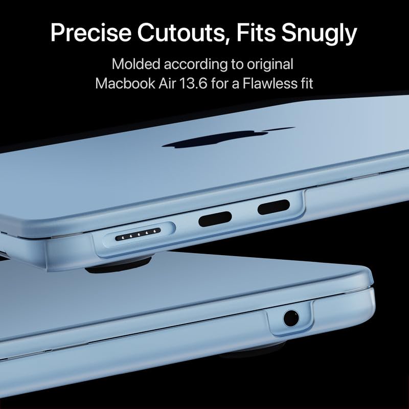 Soonjet Invisible Armor for MacBook Air 13 inch Case M5 M4 M3 M2 2026-2022 | 100% Color Match, Sky Blue Clear Matte, Protective Hard Shell, Anti Fingerprint & Scratch, Ultra Thin, Close Seamlessly - color: Sky Blue Clear