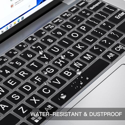 Large Print Keyboard Cover for Dell Latitude 7420 7430 7440 7450 7410 14", Latitude 3440 3450 5450 5440 5420 5430 5431, Latitude 9420 9430 14, Latitude 9510 9520 7520 15" Laptop -Black - color: Black Large Letters