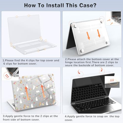 Compatible with MacBook Air 13 inch Case M1 A2337 A2179 A1932 2022 2021 2020 2019 Release, Cute Bunny Rabbit Protective Hard Shell Clear Cover for MacBook Air 13.3 inch - color: Bunny P, size: MacBook Air 13.3 inch M1 A2337 A2179 A1932