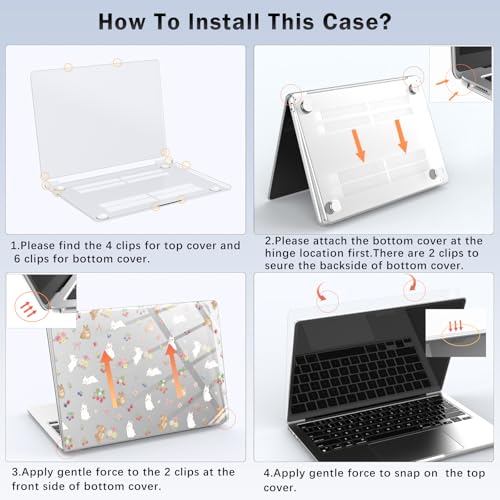 Compatible with MacBook Pro 14 inch Case M5 M4 M3 M2 M1 Pro/Max 2026-2021 A3427 A3426 A3434 A3112 A3185 A3401 A2918 A2992 A2779 A2442, Cute Bunny Rabbit Hard Shell Clear Cover - color: Bunny P, size: MacBook Pro 14 inch