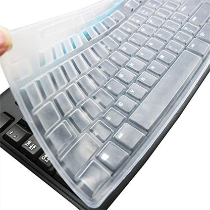 Ultra Thin Desktop Silicone Clear Keyboard Cover Skin Protector Compatible for Logitech MK370 MK270 Wireless Keyboard & Logitech K200 K260 K270 MK200 MK260 Keyboard (NOT for Other Desktop Keyboards) - color: Transparent