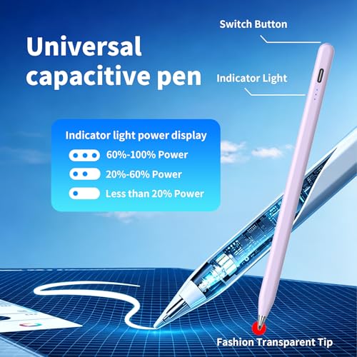 Galaxy Tab A11+ Stylus Pen for Samsung Table A11/A9+/A9 Drawing Stylus for Android Tablets, Precise Writing Pencil,Fast Charging,Auto Sleep,Button on/Off (Purple) - color: purple