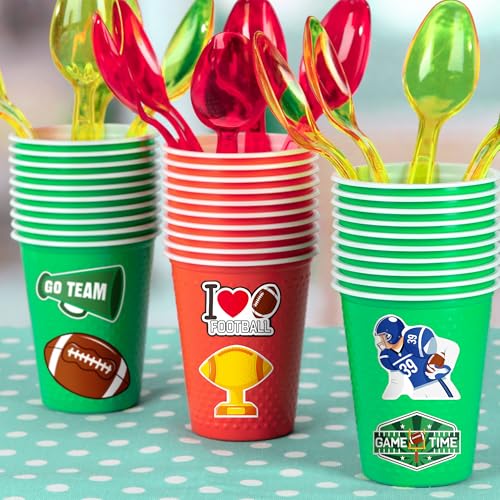 Haooryx Football Sport Stickers Rolls - 1000 Pcs Football Rugby Rugger Waterproof Vinyl Reusable Laptop Stickers Scrapbook Water Bottle Page Activity Pad Birthday Party Favor Kids Skateboard - style: Football 2Roll