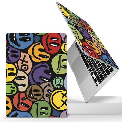 for 2026 MacBook Air 13-inch Laptop Case M5 2026 M4 2025 M3 2024 M2 2022 Release Model A3449 A3240 A3113 A2681, Hard Shell Cover for MacBook Air 13.6 inch, Happy Emoji - color: Happy Emoji
