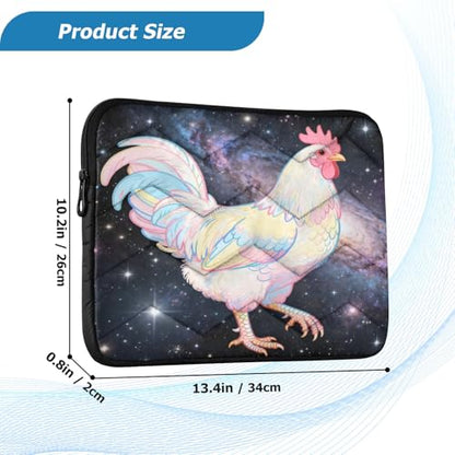 Fantasy Rooster Purple 13” Quilted Laptop Sleeve Case Soft Notebook Protector Bag Computer Carrying Case - color: Fantasy Rooster Purple, size: Medium