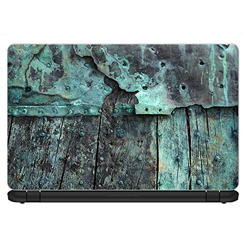 It's A Skin 15.6 inch Laptop Notebook Skin Vinyl Sticker Cover Decal Universal fit for 15.6" (May Require Trimming) HP Lenovo Apple Mac Dell Compaq Asus Acer/Patina Metal and Wood Blue