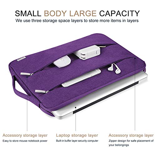 Voova 15.6 16 Inch Laptop Sleeve Case Compatible with MacBook Pro 16 M1/M2/M3/M4 Max 2019-2025, 15.6-16” Hp Lenovo Acer Asus, Waterproof Slim Computer Bag Cover with Handle, Purple - color: Purple, size: 15.6-16 Inch