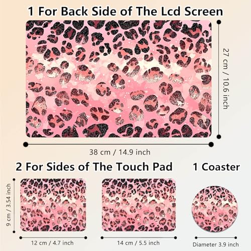 Laptop Skin Sticker Decal 15.6 Inch,12 13 13.3 14 15 15.6 in Laptop Netbook Skins for Notebook,Art Decal Removable Waterproof Scratch Resistant,Universal Vinyl Cover,Pink Leopard Print - color: Pink Leopard Print