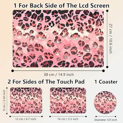 Laptop Skin Sticker Decal 15.6 Inch,12 13 13.3 14 15 15.6 in Laptop Netbook Skins for Notebook,Art Decal Removable Waterproof Scratch Resistant,Universal Vinyl Cover,Pink Leopard Print - color: Pink Leopard Print