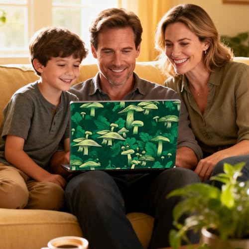Universal Laptop Skin Sticker Decal for 11.6”12" 13" 13.3" 14" 15" 15.4" 15.6" Reusable Waterproof Scratch-Scratch Resistant Protective Vinyl Laptop Notebook Skin Stickers - Green Mushrooms - color: Green Mushrooms