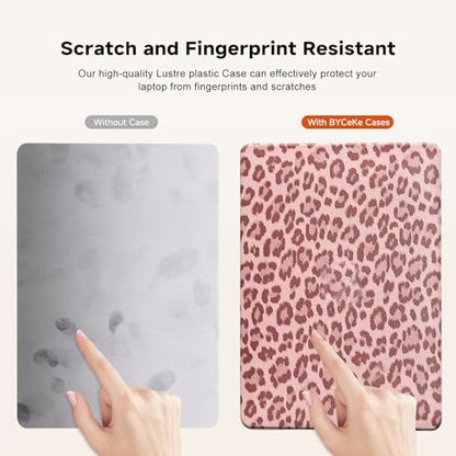 for MacBook Neo Case 13-inch 2026 A3404, Pink Leopard Print | Textured Cheetah Leather Laptop Cover with Logo Cutout, Slim Two-Piece Snap On Shell Includes Matching Keyboard Cover - color: Leopard Pink