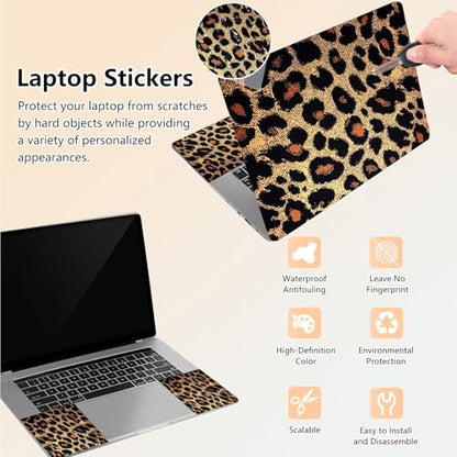 Laptop Skin Sticker Decal 15.6 Inch,12 13 13.3 14 15 15.6 in Laptop Netbook Skins for Notebook,Art Decal Removable Waterproof Scratch Resistant,Universal Vinyl Cover,Brown Leopard Print - color: Brown Leopard Print