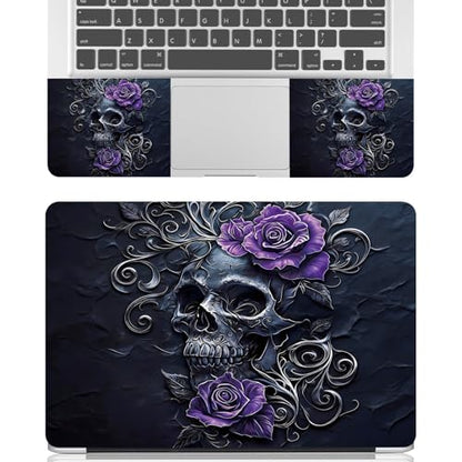 Universal Laptop Skin Sticker Decal for 11.6”12" 13" 13.3" 14" 15" 15.4" 15.6" Reusable Waterproof Scratch-Scratch Resistant Protective Vinyl Laptop Notebook Skin Stickers - Purple Flower Skulls - color: Purple Flower Skulls
