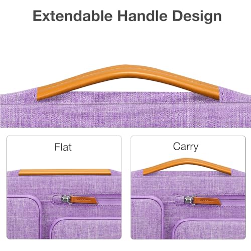 MOSISO 360 Protective Laptop Case 14 inch, 14 inch Laptop Sleeve Compatible with HP Lenovo Dell ASUS Acer, HP, Dell Latitude, Lenovo, Side Open Carrying Case with 4 Zipper Pockets&Handle, Lilac - color: Lilac, size: 14 inch