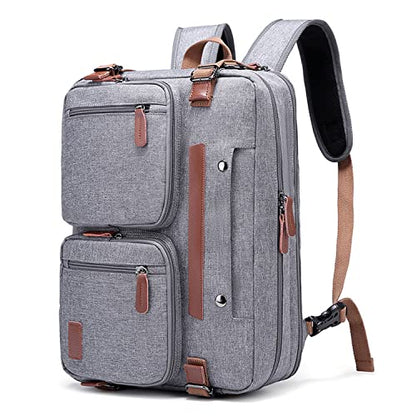 Laptop Backpack for Men Travel Business Fits up to 17.3-inch Computer Convertible Case Carrying Shoulder Messenger Tote Briefcase Extra Large Work Business Accessories Essentials Grey Purse Laptop Bag - color: Grey-m01