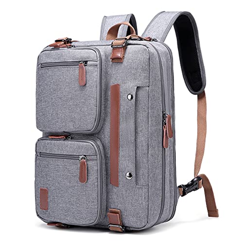 Laptop Backpack for Men Travel Business Fits up to 17.3-inch Computer Convertible Case Carrying Shoulder Messenger Tote Briefcase Extra Large Work Business Accessories Essentials Grey Purse Laptop Bag - color: Grey-m01