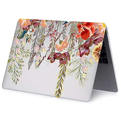 Bandless Case Compatible with MacBook Air 13 Retina 2018 2019 2020 Model A1932 A2179 A2337 M1, Plastic Hard Shell Protective Cover & Keyboard Skin for inch Touch ID - Flower - color: Flower, size: A2337/A2179/A1932 (Air 13 Touch ID 2018-2020)