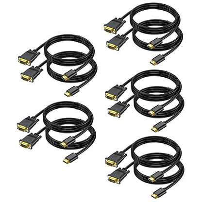 HDMI to VGA Cable 3 Feet 10-Pack,1080P HD | HDMI to VGA Cord (Male to Male)Video Cable for Computer, Desktop, Laptop, PC, Monitor, Projector, HDTV (NOT Bidirectional) - size: 3 Feet, style: 10Pack