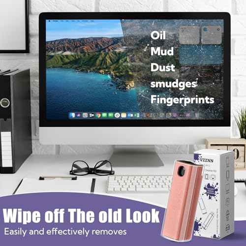24 Pack Screen Cleaner 3-in-1 Screen Cleaner Spray and Wipe Built-in Cleaning Solution Touchscreen Mist Cleaner for All Car Screen Phone Laptop iPad TV Monitor,Gray+Pink+Black