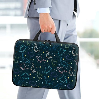 10 inch Laptop Sleeve with Laptop Skin Sticker Set – Slim Protective Case with Smooth Zipper, Lightweight Tablet & Notebook Sleeve for Travel & Daily Carry, Dinosaurs - color: Dinosaurs, size: 10 inch