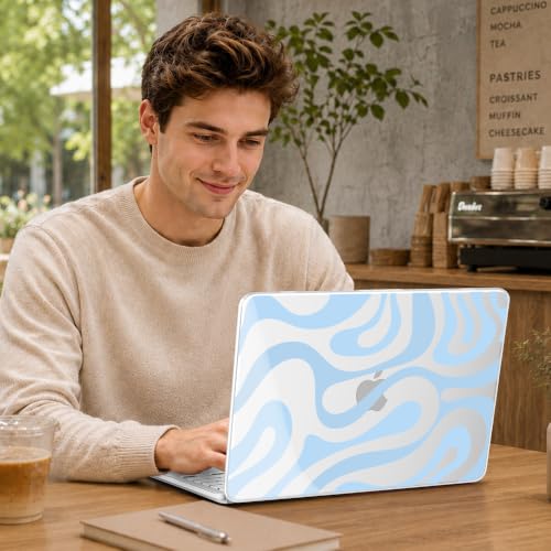 Compatible with MacBook Neo 13 inch (2026 Release A3404) (A18 Pro) with Liquid Retina Display, Printed Slim Protective Case with Screen Protector & Keybaord Cover, Swirling Texture - color: Swirling texture
