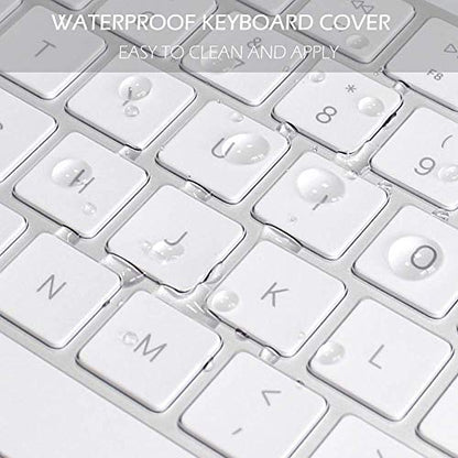 ProElife Keyboard Cover Skin for 2018-2017 Apple Magic Keyboard with Numeric Keypad A1843 US Enter MQ052LL/A Wireless Bluetooth Keyboard Ultra Thin Full Size TPU Protector, 0.13 mm, Transparent Clear | Clear, US Enter, Ultra Thin (0.13 mm), Full Size TPU