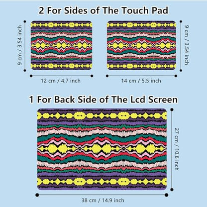 Universal Laptop Skin Sticker with 2 Wrist Pad Skins, Waterproof Scratch Resistant Vinyl Laptop Cover Decal, Cut to Fit for 11–15.6 Inch MacBook HP Dell Lenovo, Geometric Folk Qrnament - color: Geometric Folk Qrnament