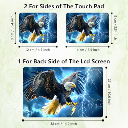 Laptop Skin Sticker Decal, Universal Reusable Vinyl Laptop Cover for 12" 13" 13.3" 14" 15" 15.4" 15.6" Notebook PC, Waterproof Scratch-Resistant with 2 Wrist Pads, Easy to Apply & Remove,Eagle - color: Eagle