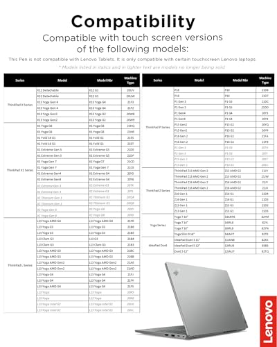 Lenovo Precision Pen 2 (Laptop) – USB-C Charging – Tilt Recognition – Pen is Only Compatible with Certain Devices, Iron Grey - style: Precision Pen 2