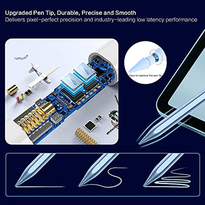 Stylus Pen for iPad 6th-11th Generation, 10 Mins Fast Charge Apple Pencil Compatible with 2018-2025 iPads Pencil, Apple Pen for iPad Pro 11"/12.9"/M4, Air 3/4/5/M2/M3, Mini 5/6 Gen, Blue - color: Blue