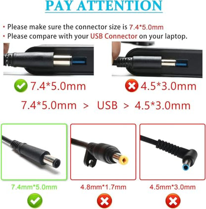 65W Laptop Charger Compatible with HP Pavilion DV7 DV6 DV5 DV4 DM4 G7 G6 Series, Probook, Compaq Cq57 Cq62 Cq56 Cq61 Cq60 Cq58,2000-329WM 2000-2A20NR 2000-20NR 2000-2020NR Power Adapter Supply Cord