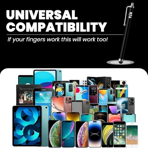 TCD 300 Pack Stylus Pen for iPad, High Precision Universal Capacitive Bulk Digital Stylus Pen – Compatible w/iPhone, Tablet, Touchscreen Laptop – Rubber Tip Black Styluses for All Touch Screen Device | Universal Capacitive Stylus for iPad, iPhone, Android