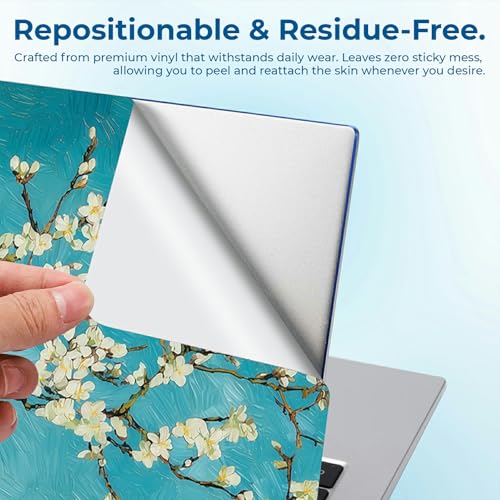 Reusable Universal Laptop Skin Sticker, Cut to Fit for 11.6–15.6 Inch Laptops, Waterproof Protective Film, No-Residue - Spring Blossom Branches - color: Spring Blossom Branches
