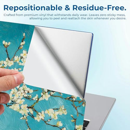 Reusable Universal Laptop Skin Sticker, Cut to Fit for 11.6–15.6 Inch Laptops, Waterproof Protective Film, No-Residue - Spring Blossom Branches - color: Spring Blossom Branches
