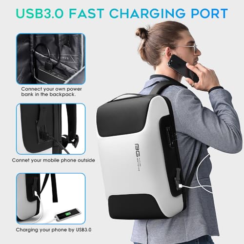 BANGE Tech Laptop Backpack for Men and Women - color: White
