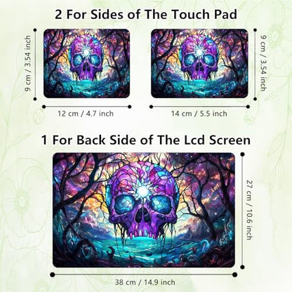 Laptop Skin Sticker Decal, Universal Reusable Vinyl Laptop Cover for 12" 13" 13.3" 14" 15" 15.4" 15.6" Notebook PC, Waterproof Scratch-Resistant with 2 Wrist Pads, Easy to Apply & Remove,Art Skull - color: Art Skull