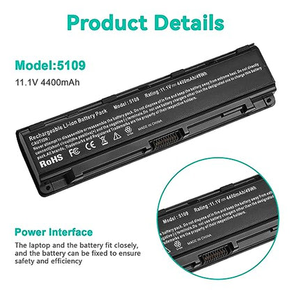 Fancy Buying New PA5109U-1BRS Battery for Toshiba PA5023U-1BRS PA5025U-1BRS S70DT C55-A5302 C55-A5308 C55-A5309 C55D-A5150 - size: 7.86*2.15*0.78inch PA5109U