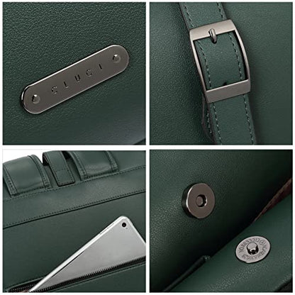 CLUCI Leather Backpack for Women, 15.6 inch Laptop Bag, Large Genuine Work Backpack Travel Back - color: 0-0-c Green