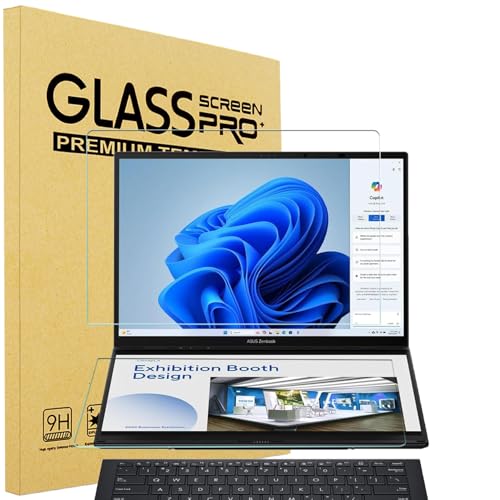 i-Tensodo 2 Pack 14 inch Tempered Glass Screen Protector for 2025-2024 ASUS Zenbook Duo 2-in-1 Laptop Dual 14'' OLED (UX8406),9H Hardness,HD Clear, Anti-Scratch - color: Tempered Glass